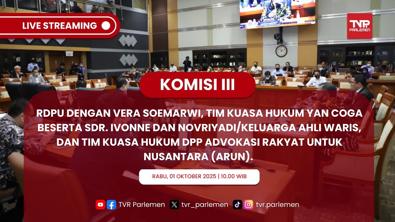KOMISI III DPR RI RDPU TERKAIT PERMASALAHAN TANAH