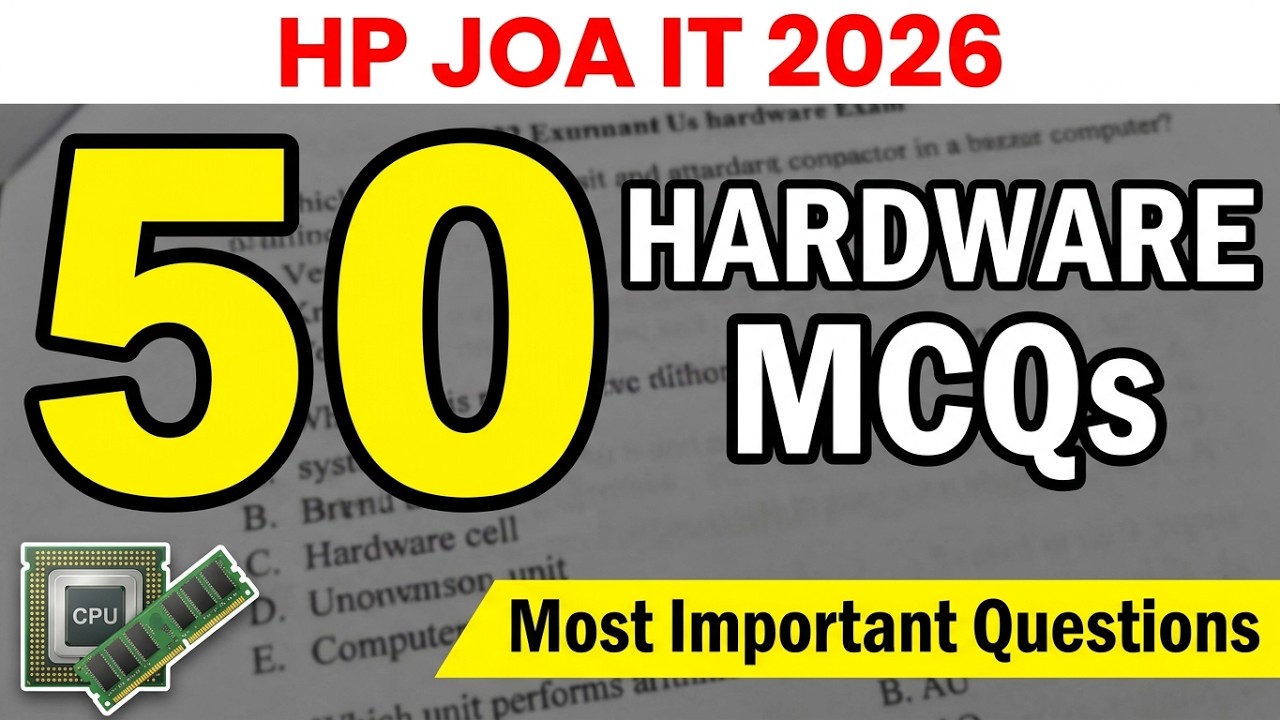 🎯 HP JOA IT Special | Computer Hardware Top MCQs Practice Set 2026