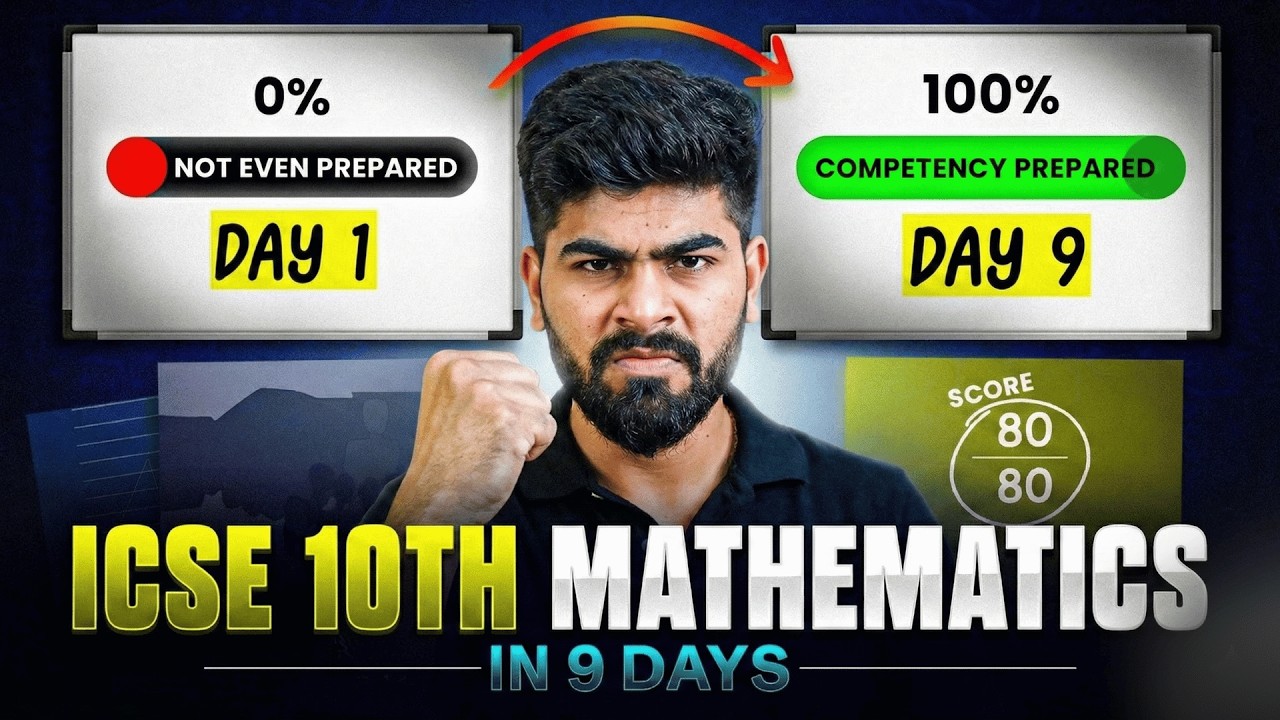 🔥 9 Days GAP Strategy for Mathematics | Score 80/80 | ICSE Class 10th | ICSE 2026