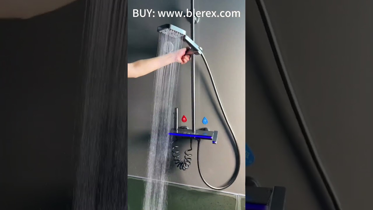 Blerex LED Digital Shower Set Bathroom Hot Cold Thermostatic Mixer Shower System