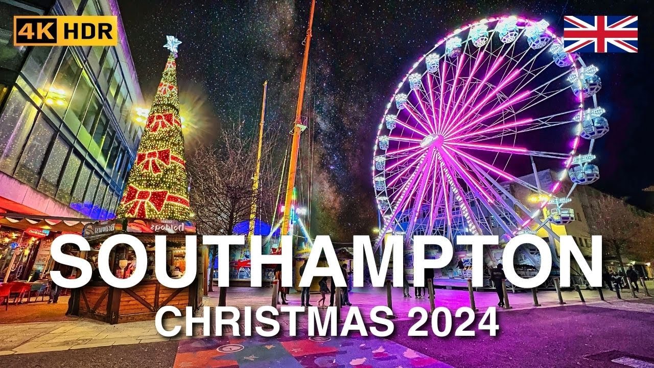 Southampton UK Christmas Walking Tour | 🇬🇧 England Festive Christmas Market and City Walk | 4K HDR