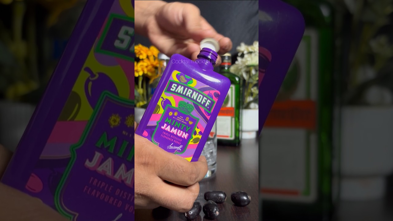Smirnoff Jamun Vodka #asmr #trending #alcohol #cocktail #ytshorts #shortsfeed #shorts