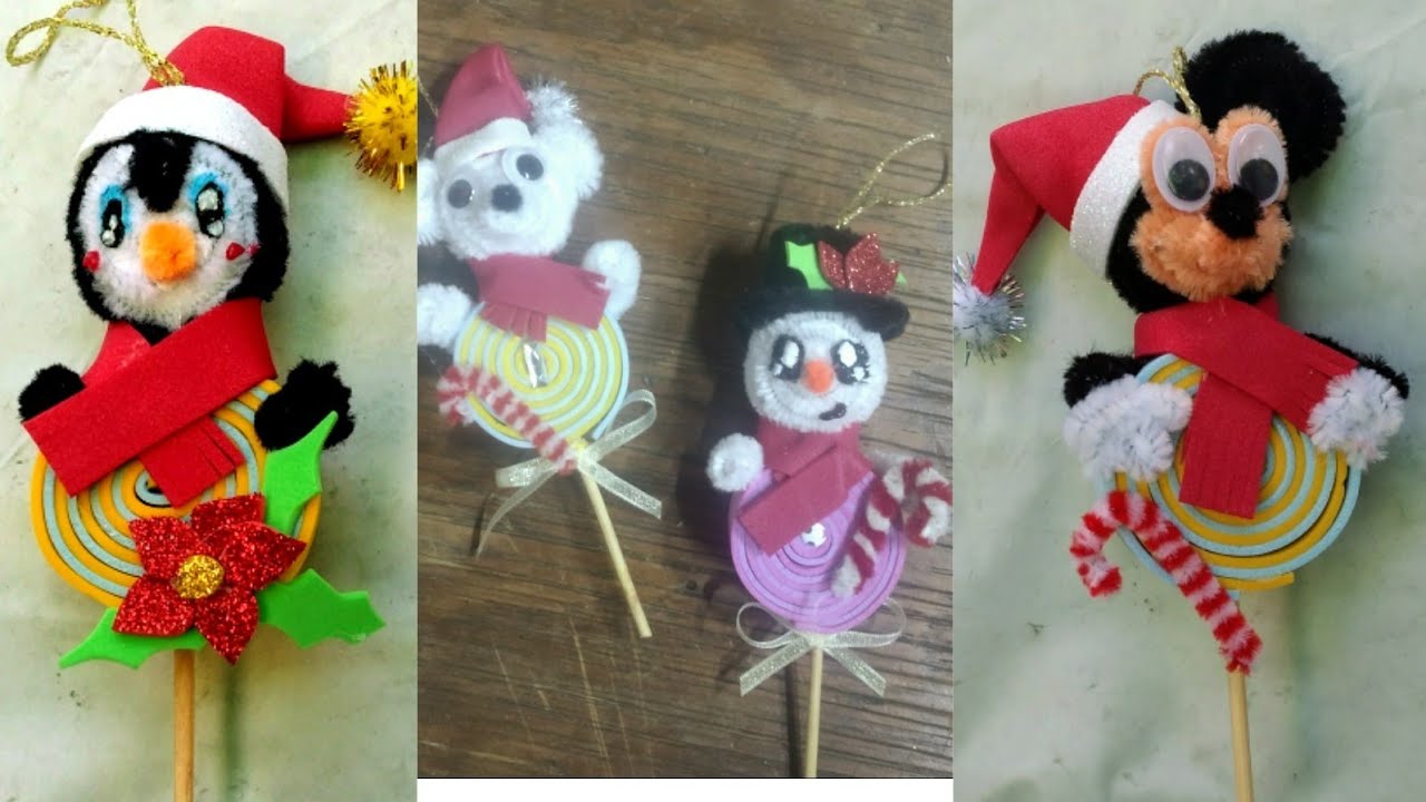 ADORNOS NAVIDEÑOS con limpiapipas