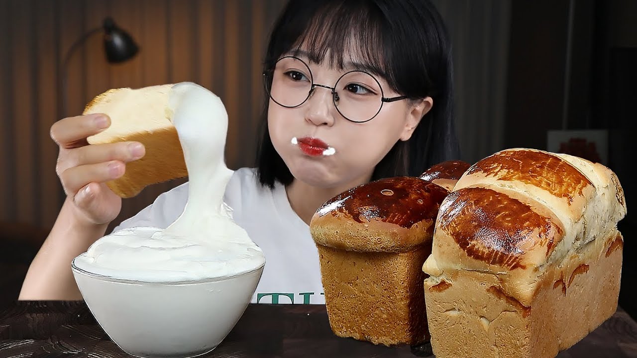 АСМР ЕДА | Я люблю есть свежие сливки с хлебом🍞| MUKBANG