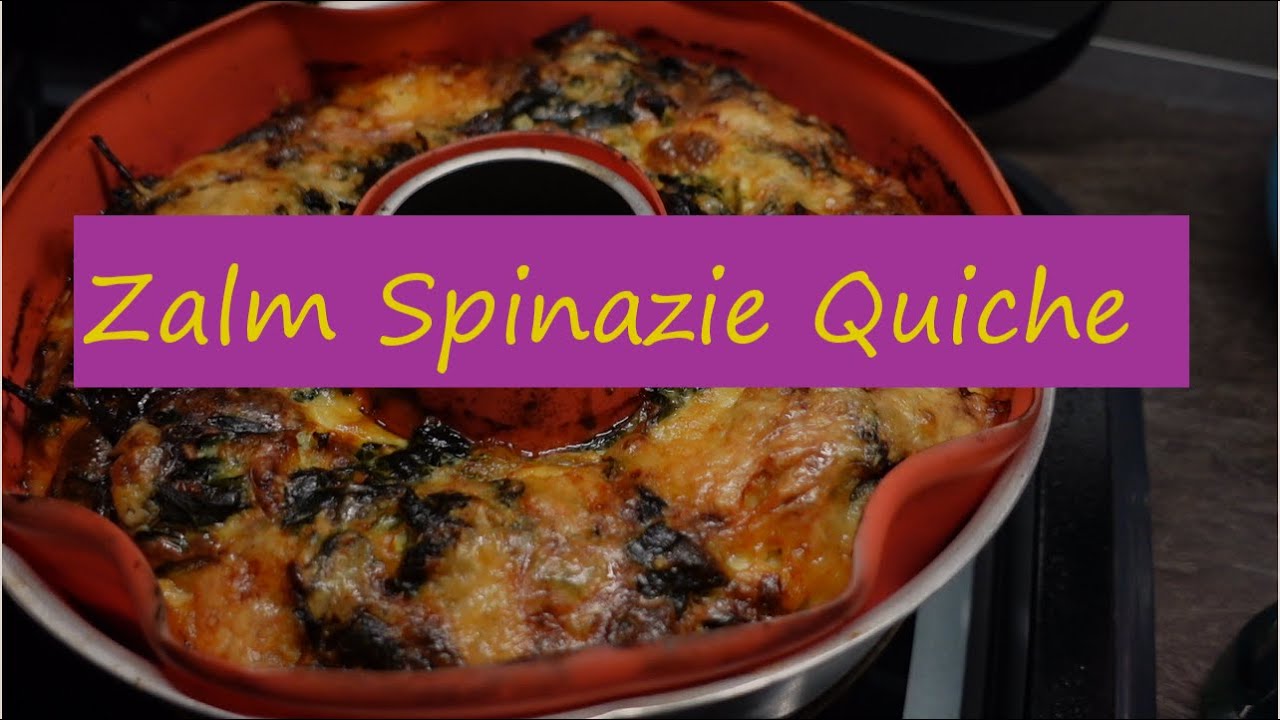 Zalm Spinazie quiche, koolhydraatarm kha uit de omnia