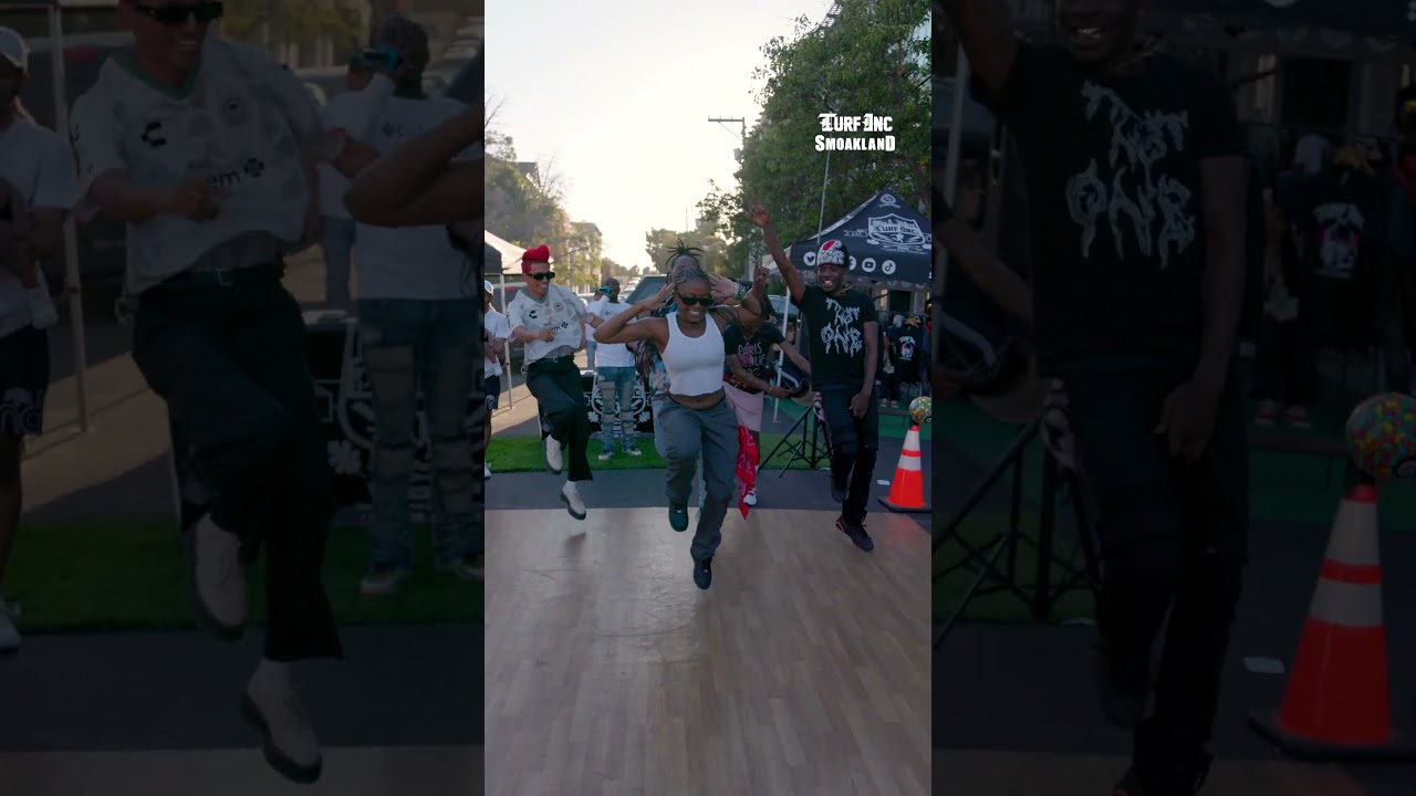 Smeeze dance at TURFinc booth x Oakland First Fridays July 2024 #turfinc #oaklandfirstfriday #shorts