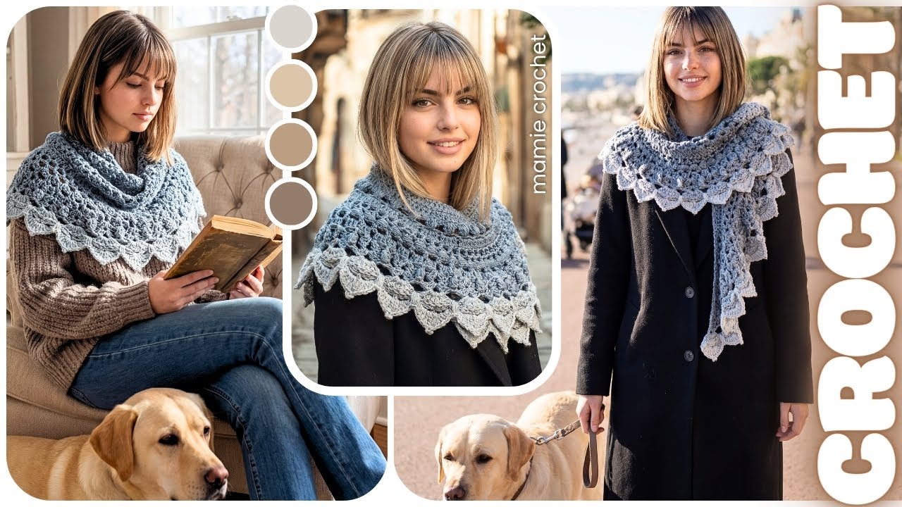 💐🌟 |  TOUR DE COU DRAPÉ VERONA AU CROCHET BOHÈME & RAFFINÉ 💫🧶 TUTO Châle Etole Foulard @MamieCrochet