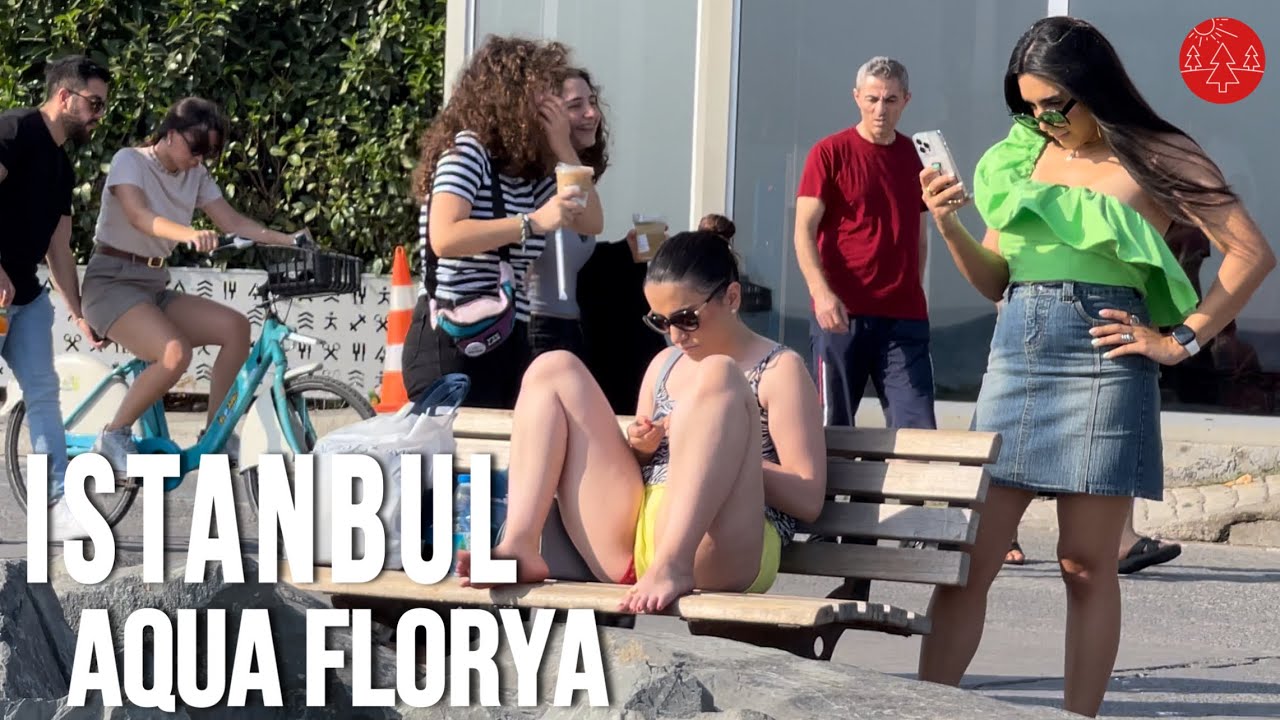 Aqua Florya Shopping Mall and beautiful beach-Istanbul 2023 Walking Tour 4K 60fps