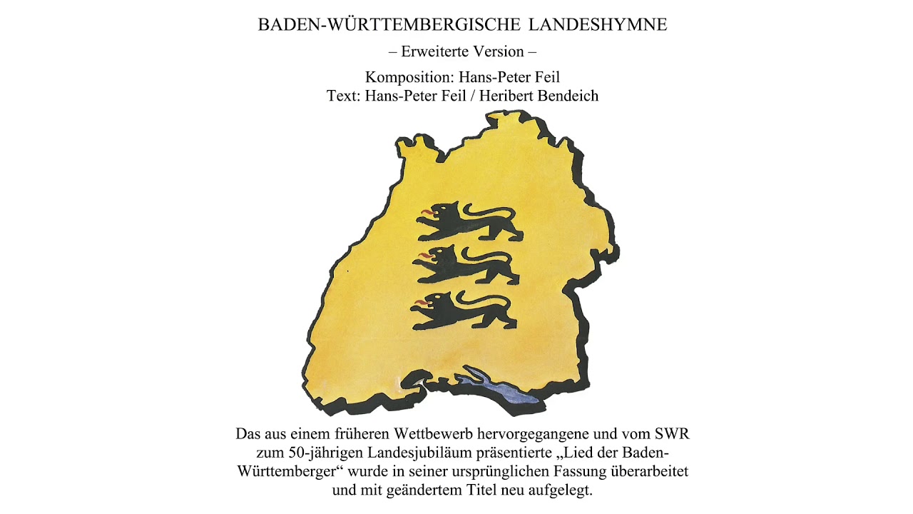 BADEN-W&Uuml;RTTEMBERGISCHE LANDESHYMNE &ndash; vierstimmiger gemischter Chor unisono / a cappella