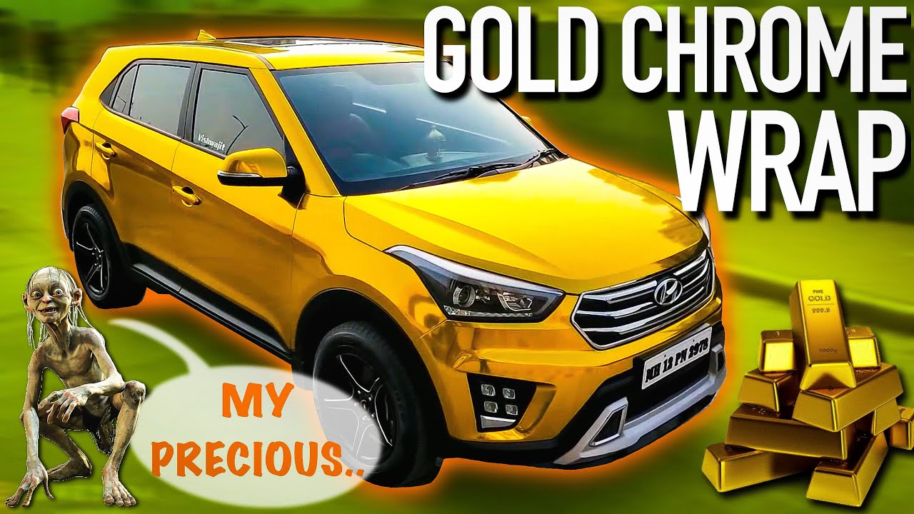 GOLD CHROME WRAP on Hyundai Creta in Hindi | Brotomotiv Pune