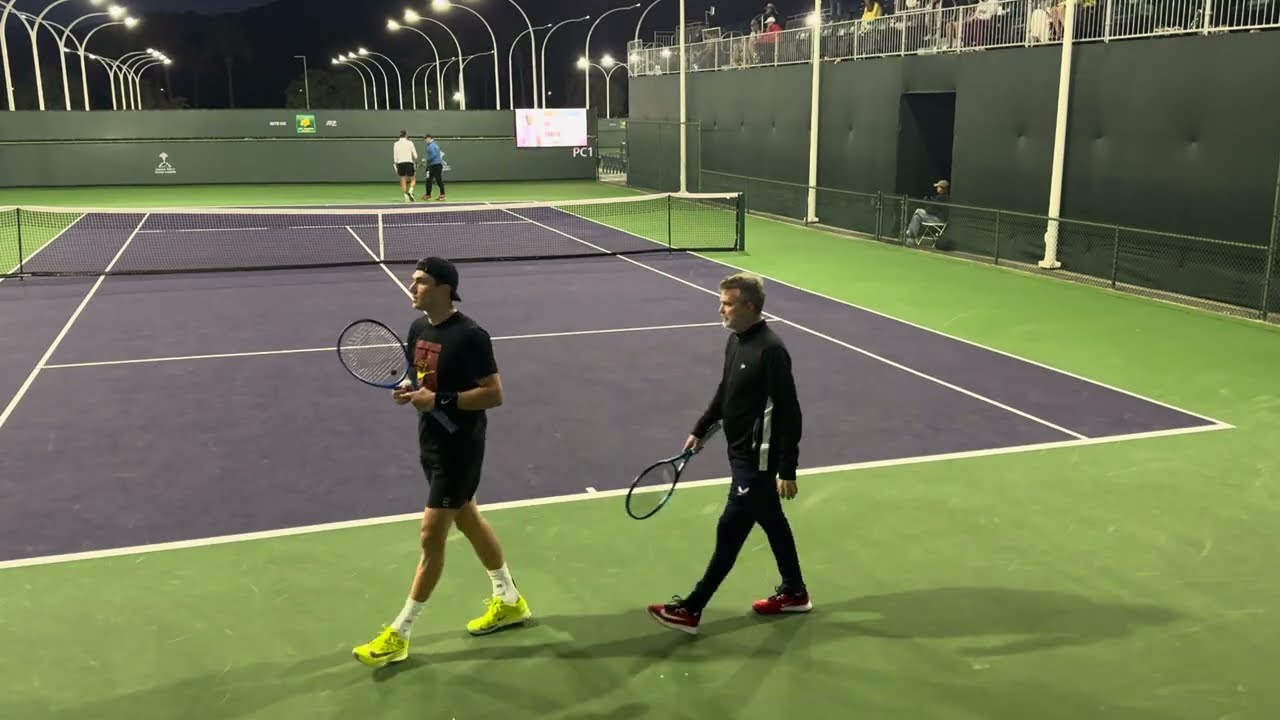 Indian Wells Champion Jack Draper and Alejandro Tabilo Practice in Paradise