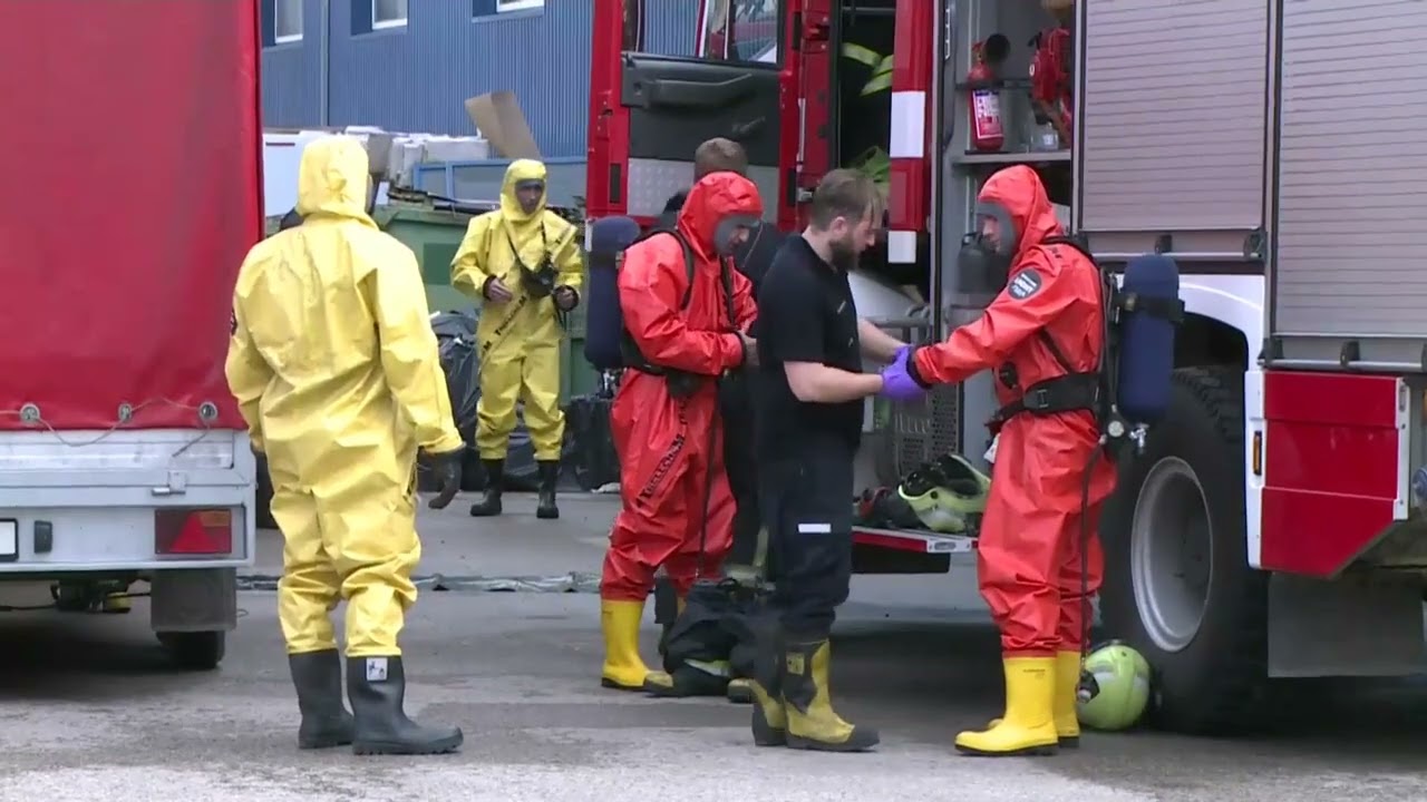 European HAZMAT operators in Trellchem suits
