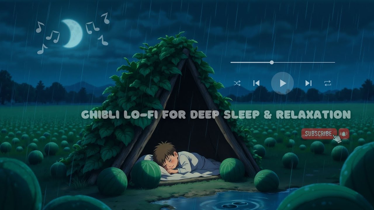 Sleeping in the Rain | Ghibli Lo-Fi for Deep Sleep & Relaxation | 02 Hours