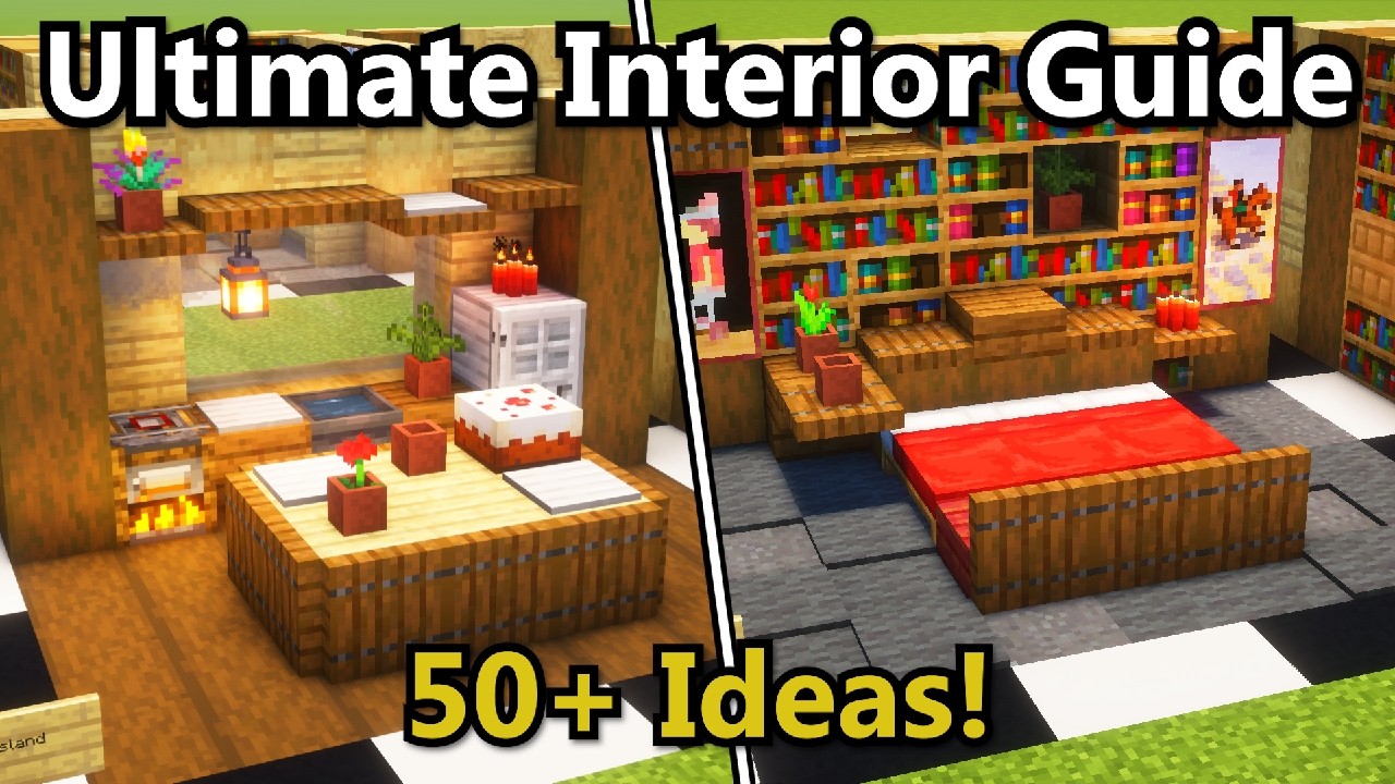 Minecraft | The Ultimate Interior Building Guide | 50+ Furniture Ideas