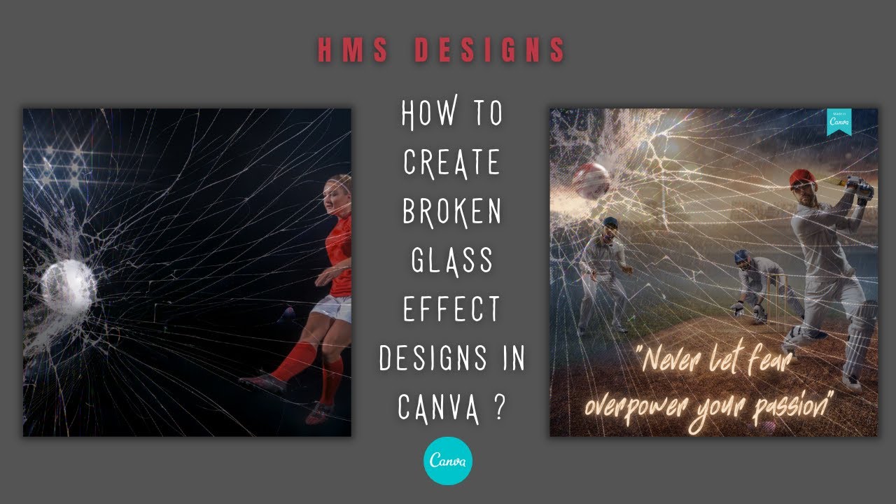 How to create broken glass effect designs in canva ?