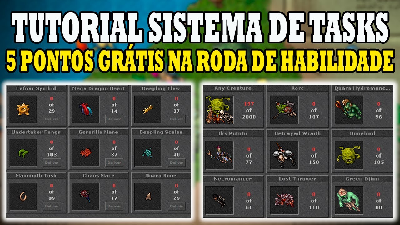 TUTORIAL DO NOVO SISTEMA DE TASKS, GANHE GRÁTIS 5 PONTOS NA RODA DE HABILIDADE