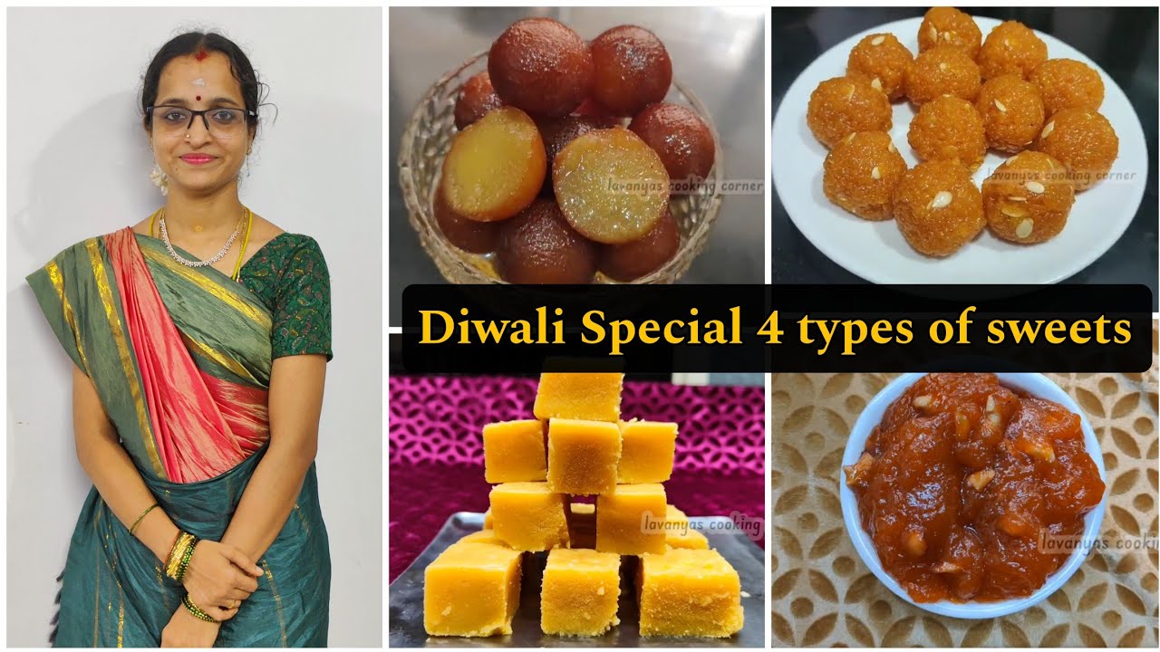 சுலபமான முறையில் 4 வகை தீபாவளி ஸ்வீட்ஸ் 👌 | Diwali Sweets Recipe in Tamil |  Lavanyas cooking corner