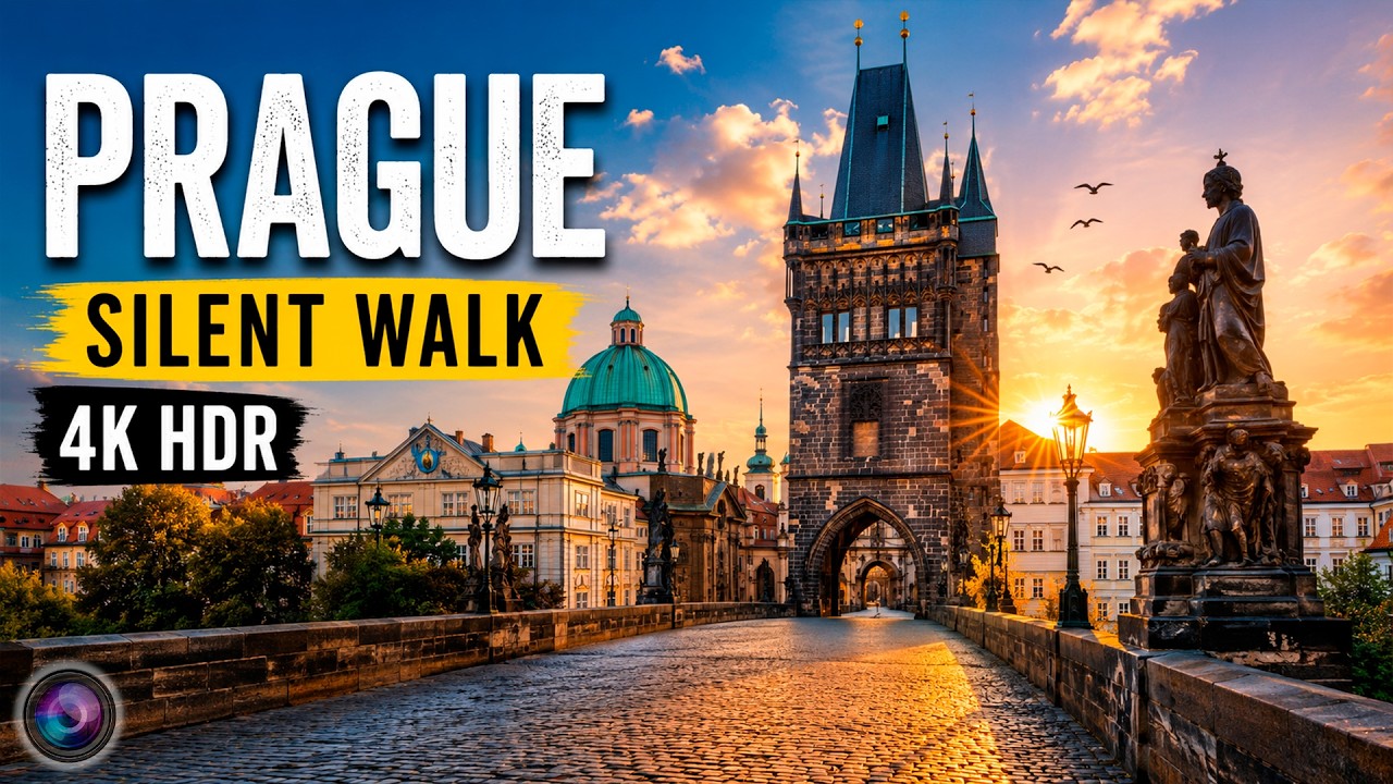 PRAGUE - SILENT WALKING TOUR 4K in Czech Republic - Autumn look of Charming Streets