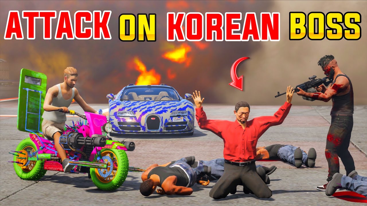 Franklin & Adam Attack On Korean Boss In Gta 5 | Gta 5 In Telugu #207