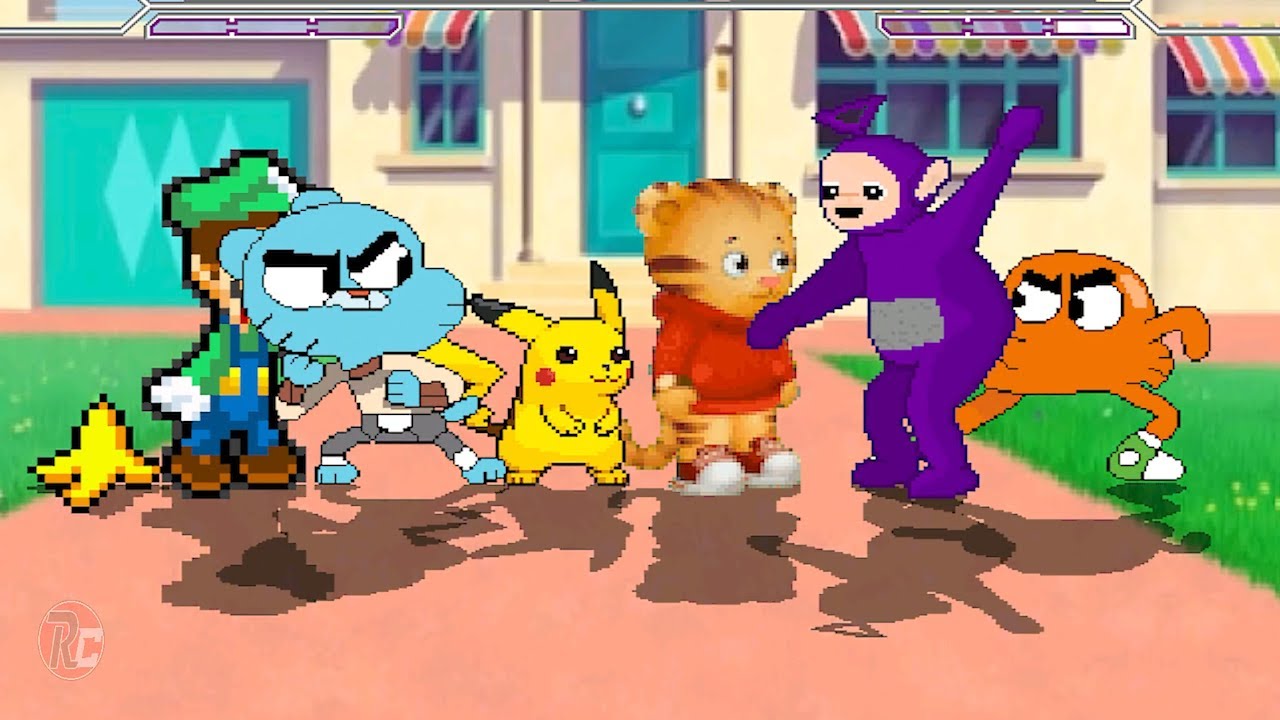 TEAM GUMBALL, LUIGI, & PIKACHU  vs  TEAM TINKY WINKY, DARWIN, & DANIEL TIGER | BEST OF 3