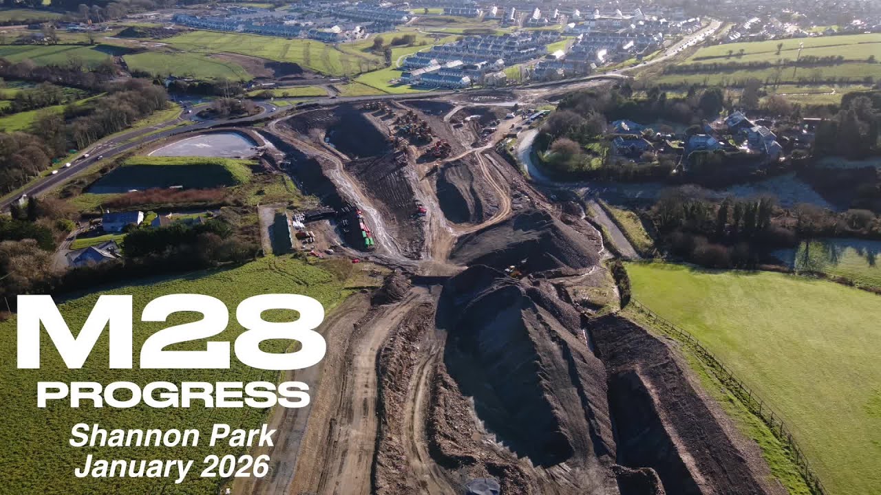 Ringaskiddy Motorway Project | Shannon Park, Carrigaline – Aerial Progress Update | January 2026