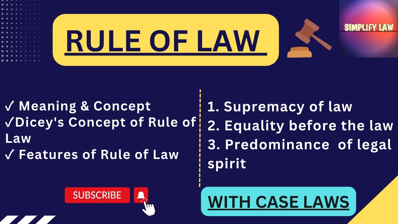 Rule of Law | Rule of Law in India | Rule of Law Explained in Hindi | Full Concept Of Rule of Law |