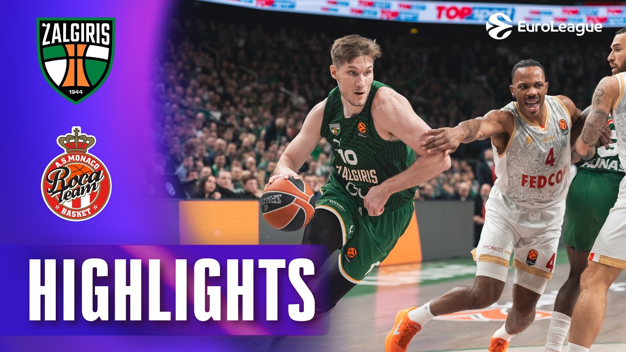 Tubelis Unleashed FURY | Zalgiris - Monaco | R26 BASKETBALL HIGHLIGHTS 2025-26