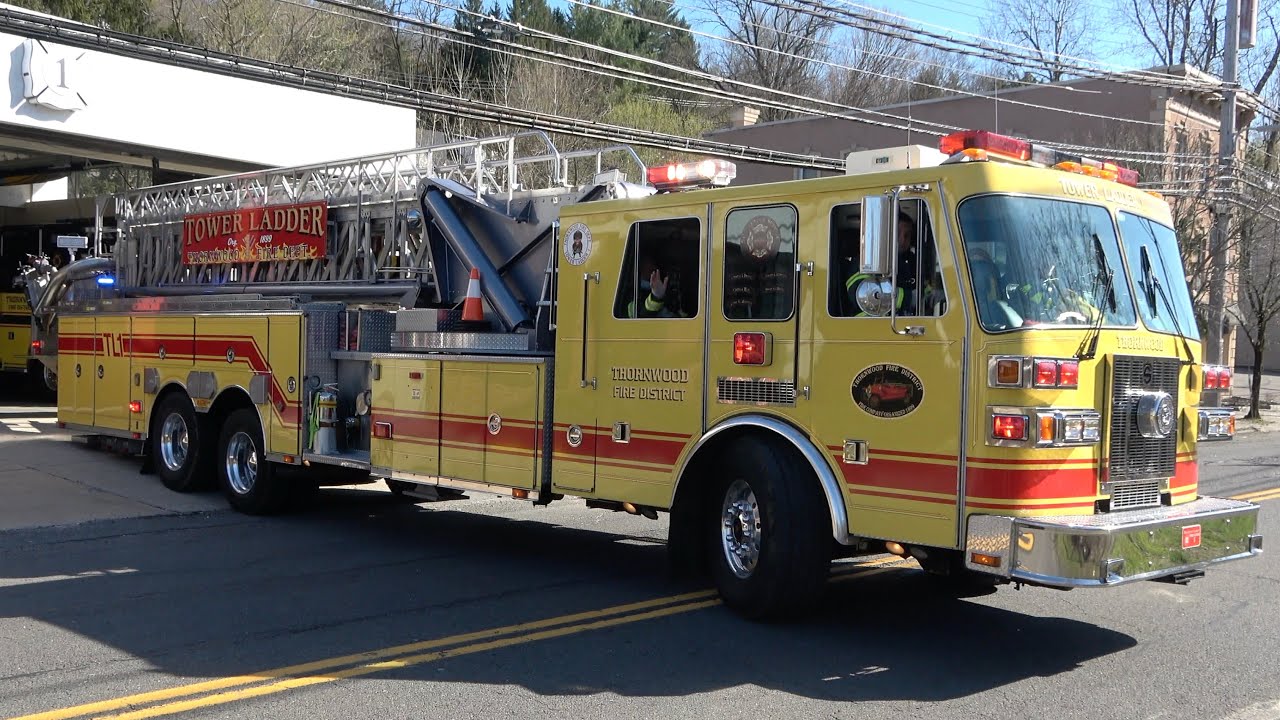 Thornwood FD Car 2472, Rescue 75, & Tower Ladder 1 Responding