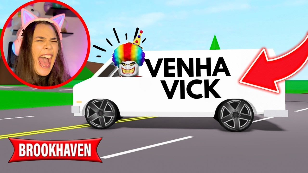 FUI PERSEGUIDA POR ESSE HOMEM ASSUSTADOR  na VAN BRANCA do BROOKHAVEN!!! - ROBLOX