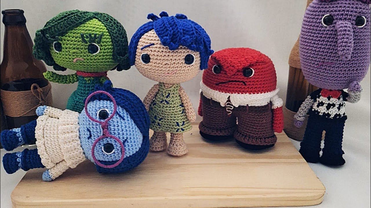 Divertidamente! 🟡🔵🟣🟢🔴  #amigurumi #divertidamente #alegria #tristeza #medo #nojinho #raiva
