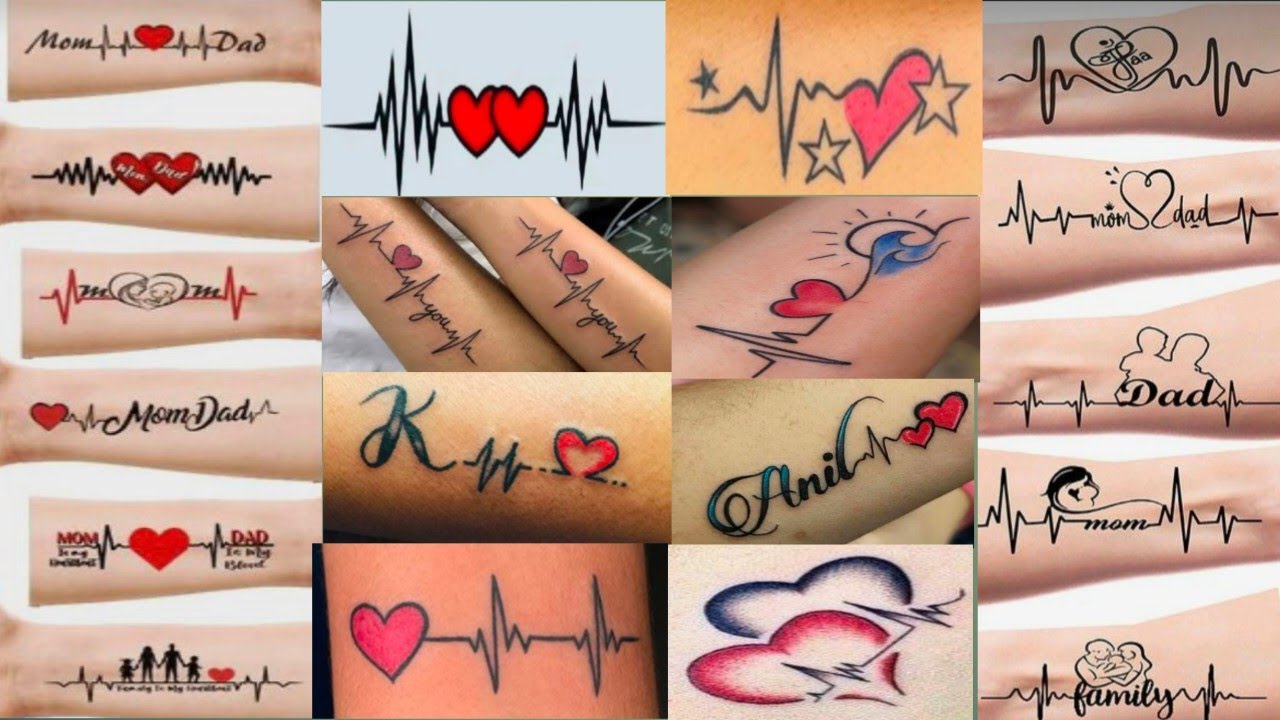 Heart beat tattoo designs 💞/trending heart beat tattoo designs/beautiful heart beat tattoo designs