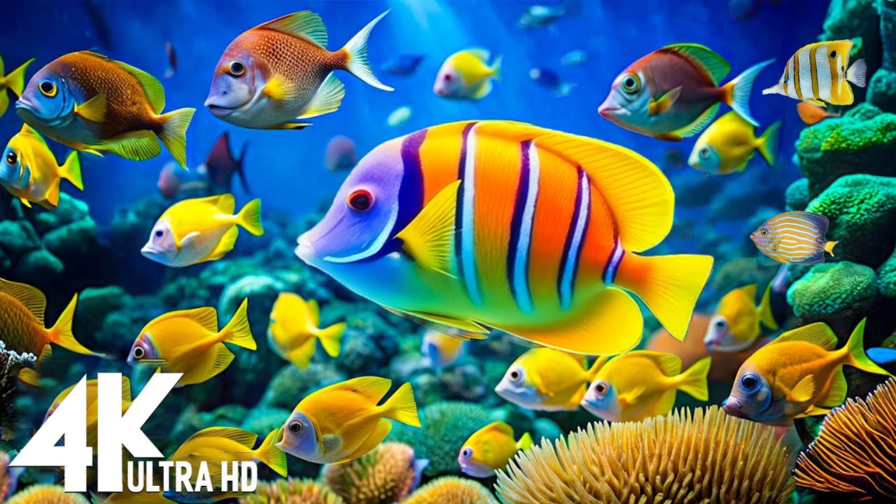 The Best 4K Aquarium - Dive Into The Mesmerizing Underwater Realm, Sea Jellyfish, Coral Reefs