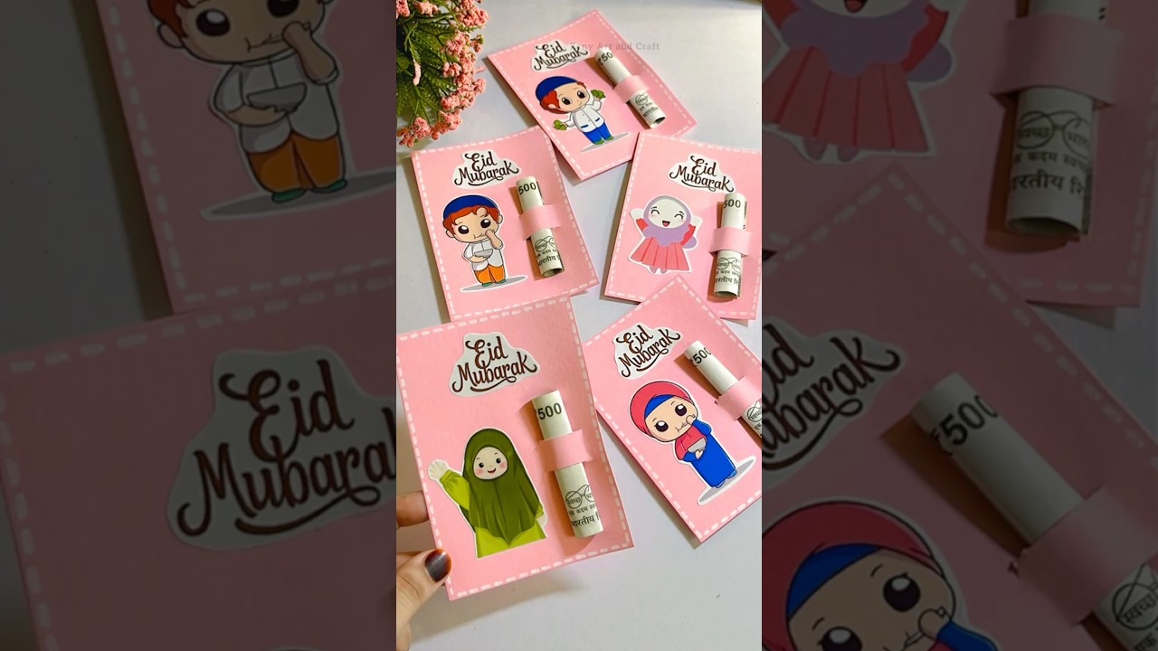 DIY gift ideas for Eid 🌙✨🌷💫| Eidi Card | #shorts #diy #gifts #eid #eidi #youtubeshorts #trending