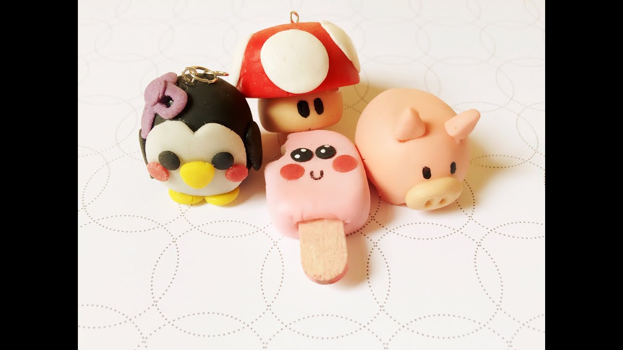 DIY: porcelana fria/ figuras/decoracion/facil (puerquito y hongo de videojuegos)