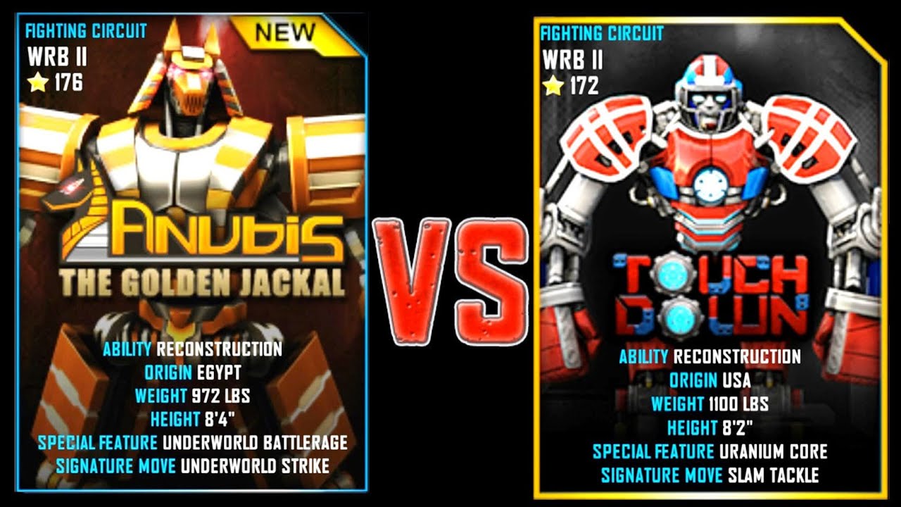 Real Steel WRB ANUBIS VS Touchdown NEW Robot updating (Живая Сталь)