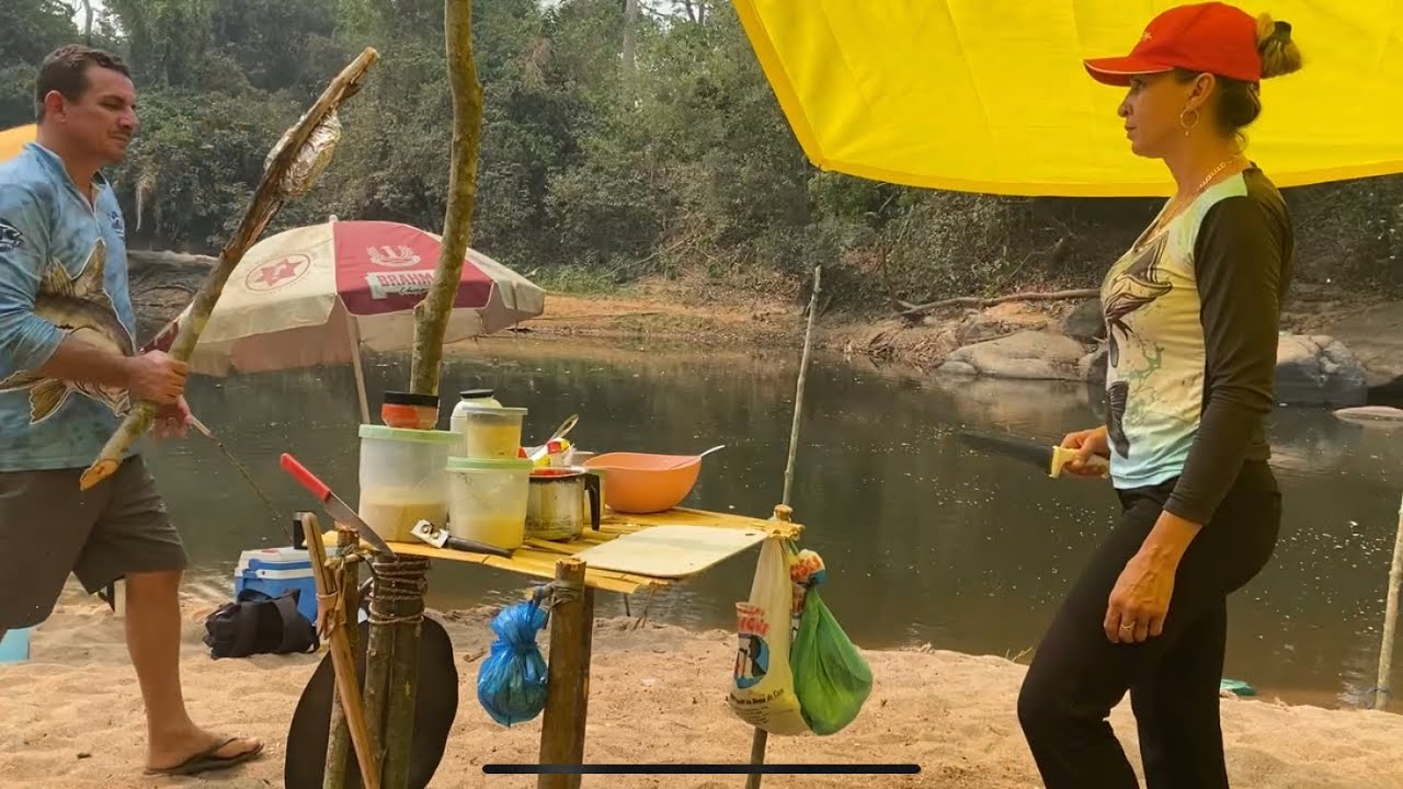 ACAMPAMENTO E PESCARIA DE PACU NO RIO RIBEIRÃO COM DIREITO A PACU RECHEADO NA BRASA