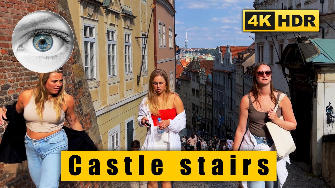4k Czech Republic Prague Walk: Prague Castle stairs 🇨🇿 HDR ASMR