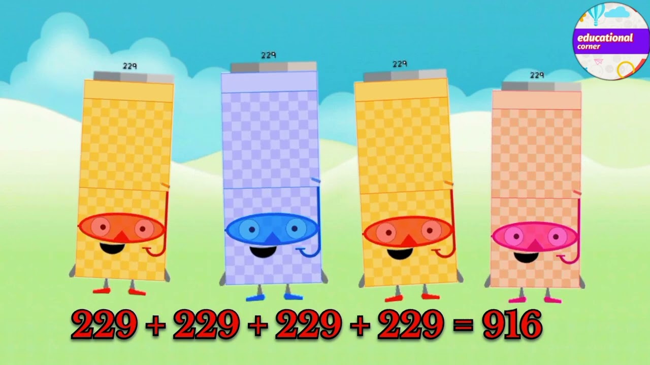 Mathblocks addition four same big number 221 to 240 | educational corner  ‎‎@Educationalcorner110 