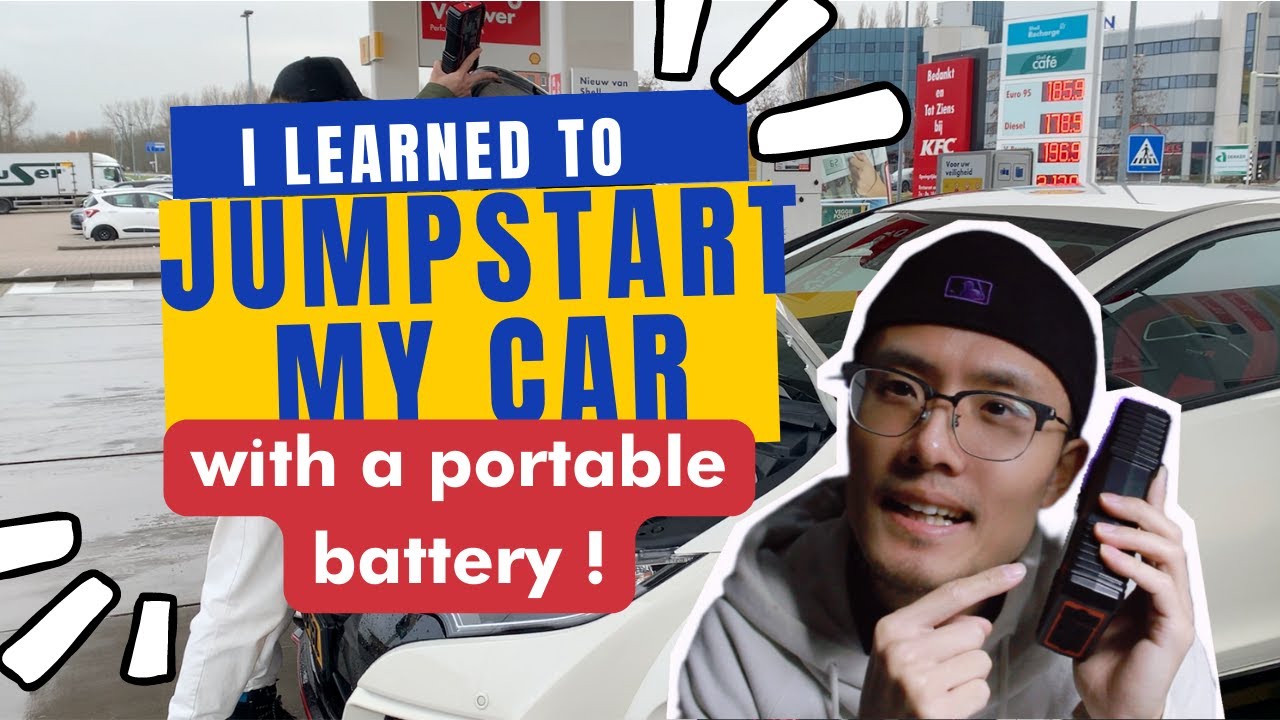 Learning how to jumpstart my car with a tiny portable battery pack