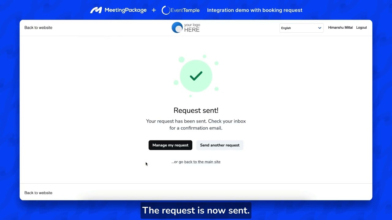 Event Temple and Meeting Package Integration - Booking Request