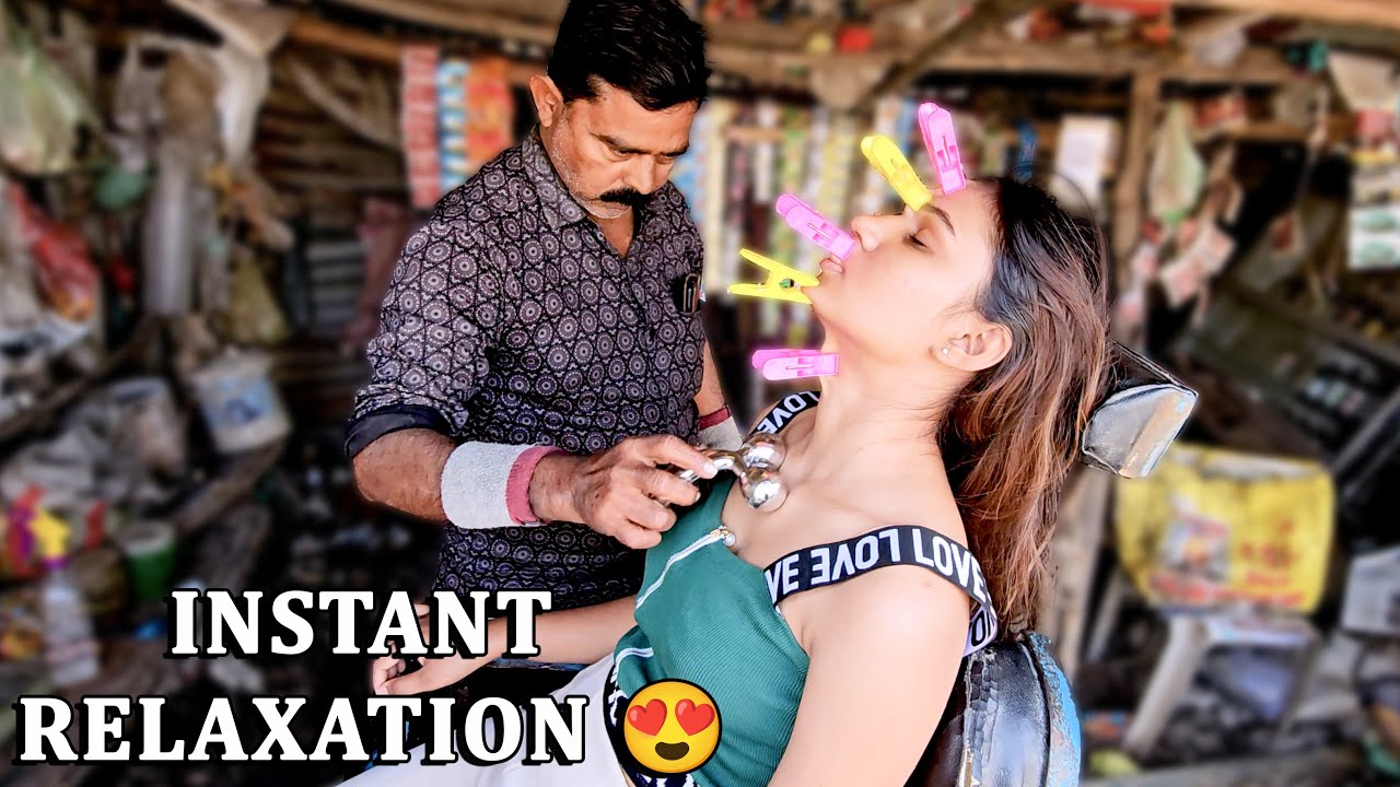 “Stress Relief Acupressure Head Massage 💆‍♀️ | Street Barber ASMR”