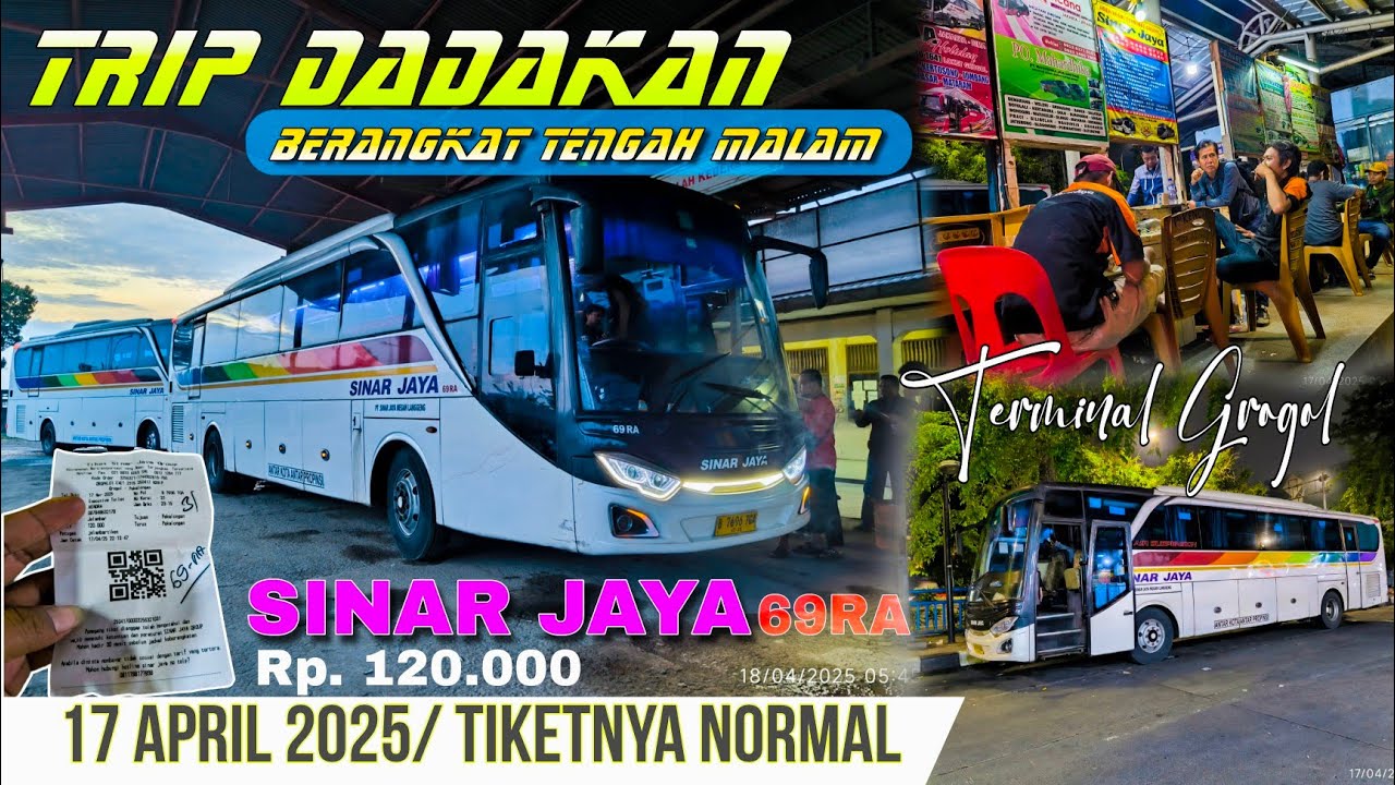 BERANGKAT TENGAH MALAM, TIKETNYA NORMAL 120Ribu‼️Trip Grogol - Brebes With Sinar jaya 69RA Executiv