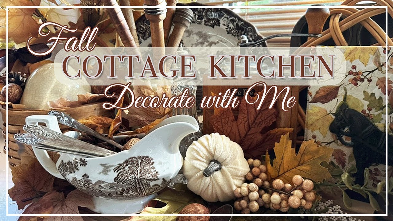 THRIFTED FALL COTTAGE KITCHEN | DECORATE WITH ME | DIY EARLY GIFT IDEA