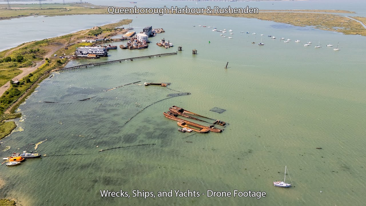 Queenborough Harbour & Rushenden - Drone Footage Of Abandoned And Moored Ships