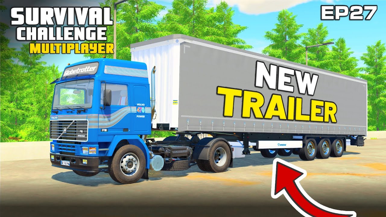NEW CURTINSIDER TRAILER FOR PALLET TRANSPORT Survival Challenge Multiplayer FS22 Ep 27