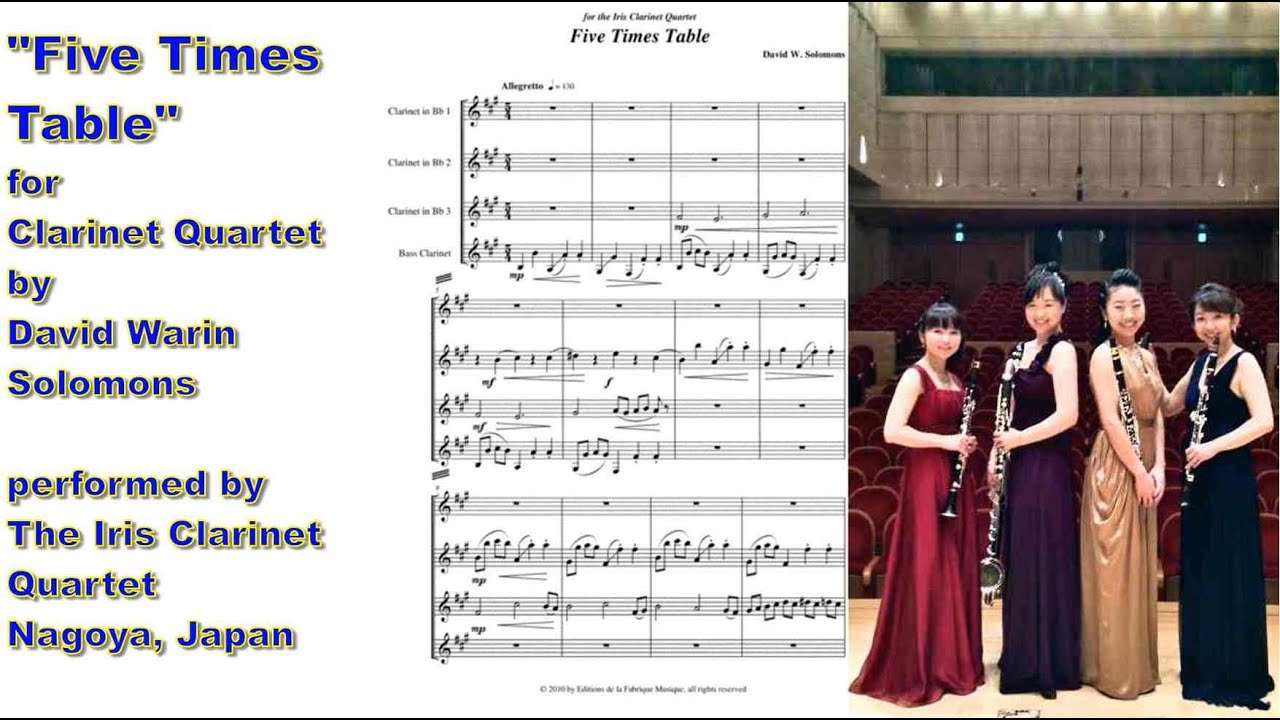 Five times table for clarinet quartet