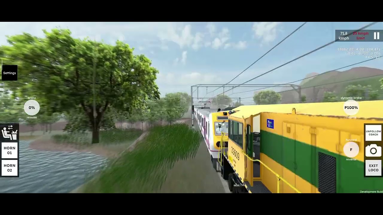 RG TRAIN DEMO WDS-6 engine and local train speed and accident 1 track 3 train same track #gaming 