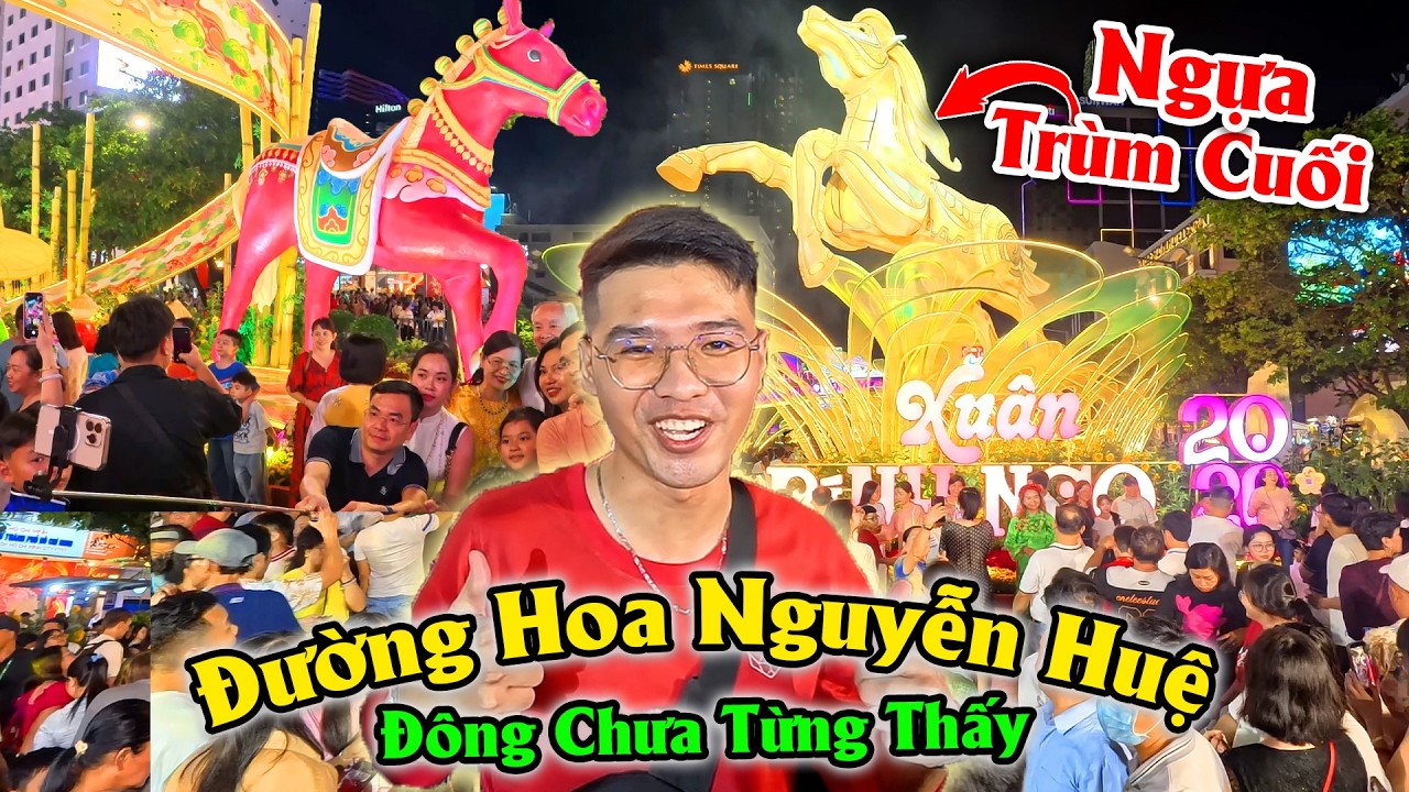 ĐƯỜNG HOA NGUYỄN HUỆ Ngày Đầu Mở Cửa Đông Nghẹt Người 2026 - 28 Tết - Đỏ Sài Gòn