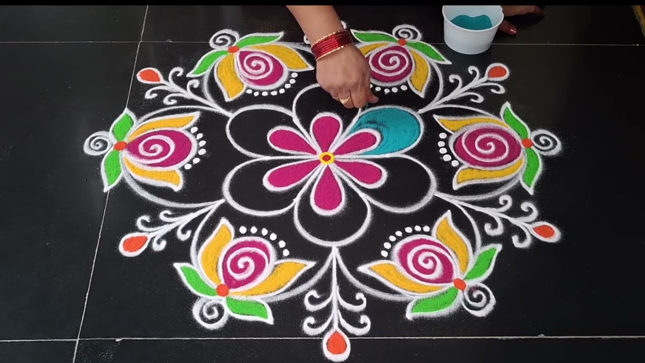 Sankranti special lotus kolam//dhanurmasam muggulu//pongalkolam//sankranti muggulu 