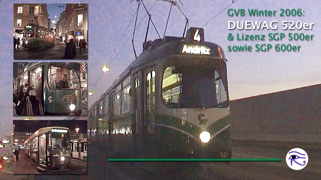 Straßenbahn Graz GVB DÜWAG 520er, SGP 500er, SGP 600er Winter 2006